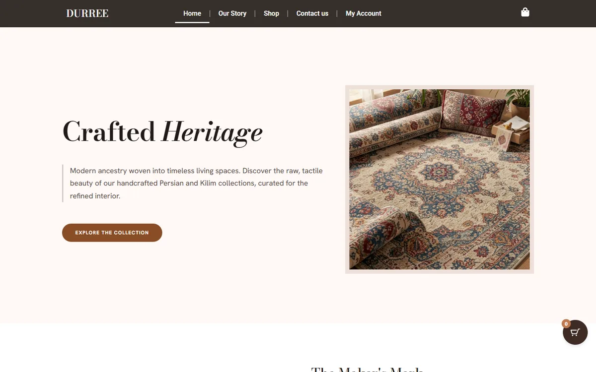 Durree website home page